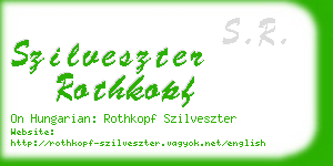 szilveszter rothkopf business card